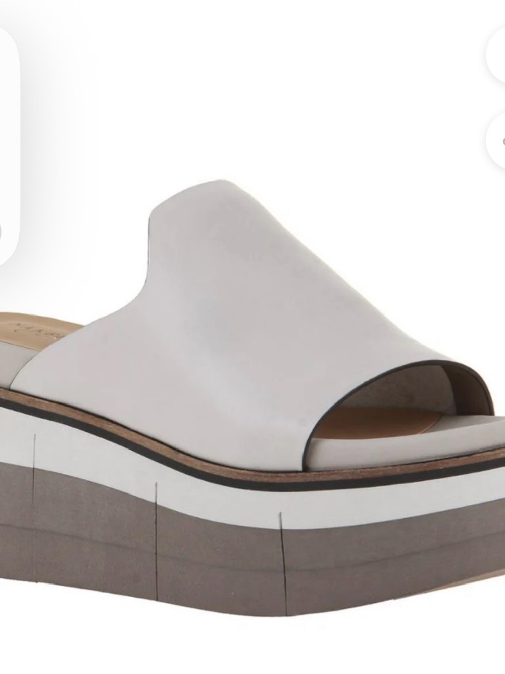 Naked Feet “Flow” Mist- White and Gray Platform Slide